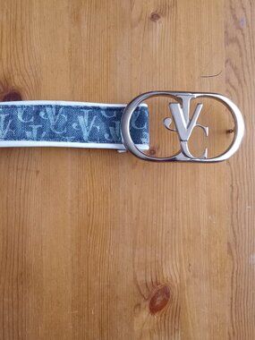Genuine Versace belt, handmade in Italy genuine leather with logo buckle